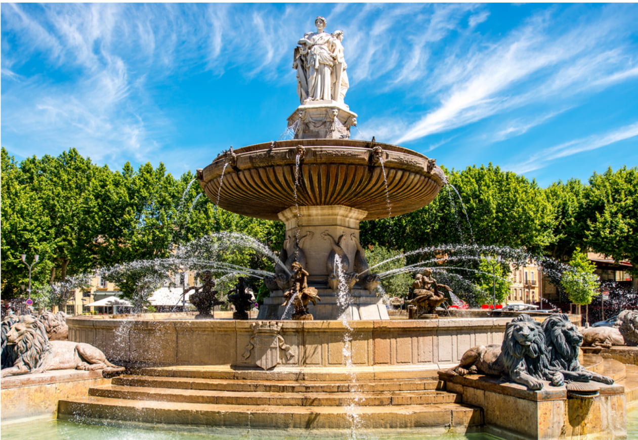 La fontaine de la Rotonde d'Aix-en-Provence